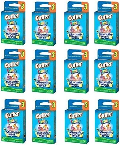 Cutter All Family 6x7 in DEET Mosquito Wipes Convenience Pack, 3pcs/pack x 12 pack
