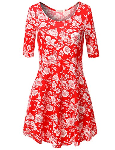 Luna Flower Women's Floral Relaxed Fited Simple Cute Summer dresses
