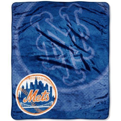 MLB New York Mets 50-Inch-by-60-Inch Raschel Plush Throw 