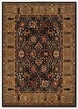 Couristan 0621/2596 Royal Kashimar Cypress Garden/Black-Deep Maple 4-Feet 6-Inch Octagon Rug