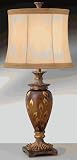 Complements 10280DCT Hand-Painted Glass with Gold Finish Table Lamp with Cream Shade