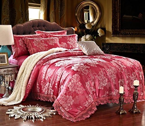 Home Feeling Tencel bedding series White Chinese rose 40S Quilt cover & Flat sheet & Pillowcase