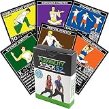 Stamina Folding Trampoline - Flexibility Exercise Cards by Stack 52. Learn Static and Dynamic Stretches. Video Instructions Included. Perfect for workout warm ups and cooling down. Increase joint range of motion safely.