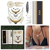 Tattify Metallic Jewelry And Quotes Temporary Tattoos - Egyptian Goddess (Set of 2)