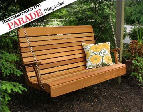 6' Red Cedar Royal Highback Porch Swing with Stain