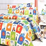 Blancho Bedding - [Happy Friends] 100% Cotton 3PC Duvet Cover Set (Twin Size) by 