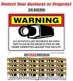 SECURITY CAMERA ~24 Signs & 24 Free Decals~ alarm signs