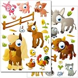Wandkings Wandsticker "Bauernhof Tiere" Sticker Set - mehr als 35 Aufkleber auf 2 DIN A4 B�genvon "Wandkings.de"