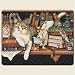 Literary Library Cats Small Tempered Glass Cutting Board