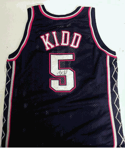Jason Kidd Hand Signed Road Nets Jersey
