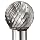 PFERD Ball Carbide Bur, Long-Length, Uncoated (Bright) Finish, Double Cut, Radius End