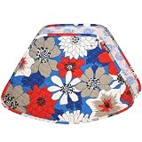 Red, White, Gray & Blue Floral Quilted Wedge-Shaped Placemat for Round Tables