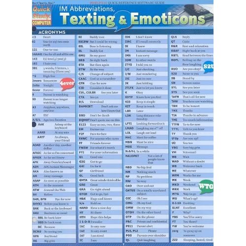  Emoticons Quickstudy Computer 9781423208655 Inc Barcharts