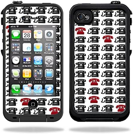 Skins Kit for Lifeproof iPhone 4 Case (skins/decals only) - Dial up Phones, Old School Phone design.
