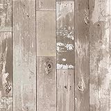 Brewster 347-20132 Heim Taupe Distressed Wood Panel Wallpaper by Brewster