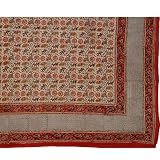 Linen Bed Sheet Cotton Block Print Queen Size (bshtd617)