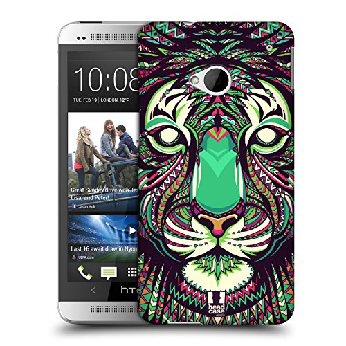 Head Case Designs Tiger Aztec Animal Faces Protective Snap-on Hard Back Case Cover for HTC One