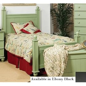 Kush Furniture 1005bk Summerland Eastern King Post Panel Bed in Ebony Black Finish by Kush Furniture