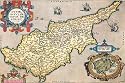 Art Poster, Map of the Island of Cyprus - 27.5 x 18.75