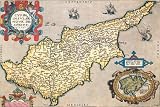 Art Poster, Map of the Island of Cyprus - 27.5 x 18.75