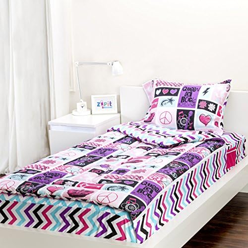Zipit Bedding Rocker Princess 3 Piece Twin Reversible Comforter Set