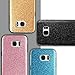 MEKO Glitter Bling Rubber Shock Absorbing and Scratch Resistant Bumper Case for Samsung Galaxy S7 Edge, Gold