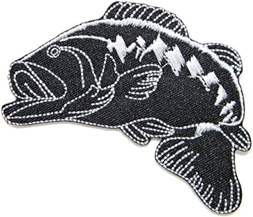 Bass Fishing Sport Fish Lure Hook Logo Jacket T shirt Patch Sew Iron on Embroidered Badge Sign Costum