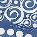 InterDesign Medallion Fabric Shower Curtain, Long 72 x 84, White/Ink Blue