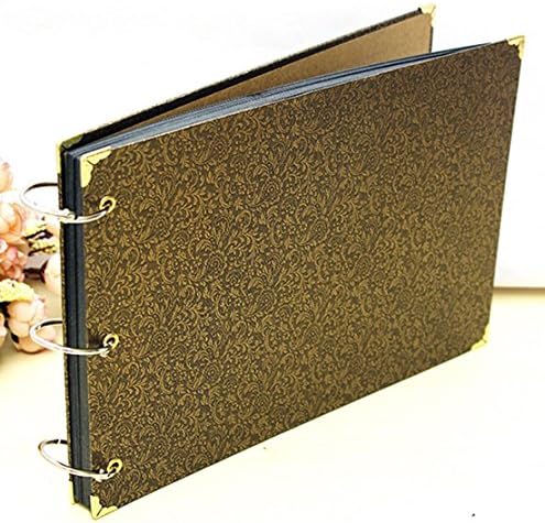 XJF Scrapbook Photo Album Anniversary Scrapbook DIY Photo Albums Vintage Style Recording Valentines Day Gifts Christmas Gift with Free Kerchief(10.5"x7.5"decorative Pattern)