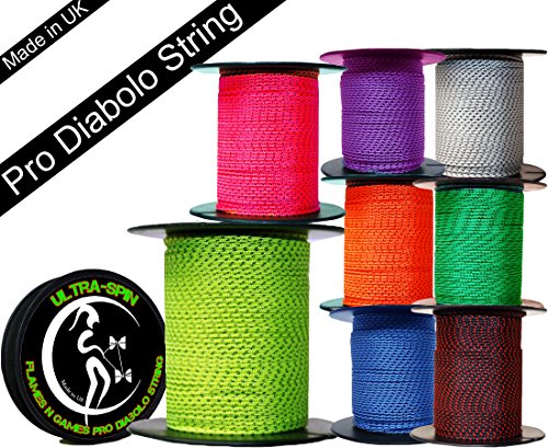 ULTRA-SPIN Pro Diabolo String 25m Reel (Choice of Colors) Performance, High Speed Diablo String for all Diabolos. (Yellow)