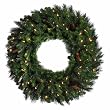 7' Pre-Lit Cheyenne Pine Commercial Christmas Wreath - Clear Dura Lights