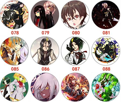 Tinplate Badge Button Pin Brooch for Anime Sousei no Onmyouji Benio Adashino (pack of 12)A