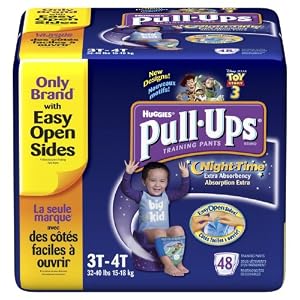 Huggies Pull-Ups Nighttime Training Pants Size 3T-4T Biggie Pack Boy, 48-count Box