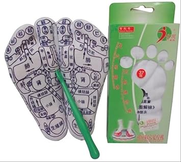 【クリックで詳細表示】足裏 足つぼ 反射区 ツボ プリント くつした ツボ押し スティック付き 選べるサイズ： ヘルス＆ビューティー