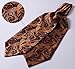 SetSense Men's Paisley Jacquard Woven Self Cravat Tie Ascot Set One Size Orange / Navy Blue