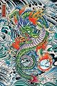 Ed Hardy Tattoo Poster ~ Sea Dragon Tattoo Art ~ 24x36"