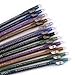 Set of 12 pcs Long Lasting Sparkle Glitter Eyeliner Lip Liner Pencils Set With Sharpener Cap Lady Cosmetic Gift