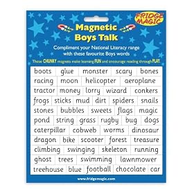 Magnetic Boys Talk Words to complement National Literacy Words