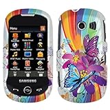 Fincibo (TM) Rainbow Line Flower Butterfly Texture Faceplate Hard Plastic P ....