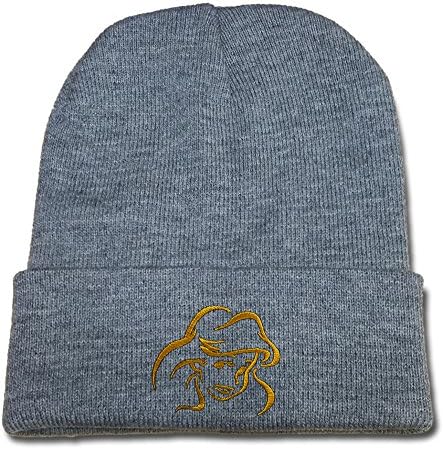 XINMEN The Little Mermaid A Broadway Logo Beanie Fashion Unisex Embroidery Beanies Skullies Knitted Hats Skull Caps - Grey
