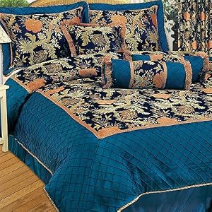 Blue Antiqua 11pc Bed Ensemble, Queen by