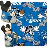 Disney/NFL Detroit Lions Mickey Character Shaped Pillow with 40-Inch-by-50-Inch Fleece Throw Set