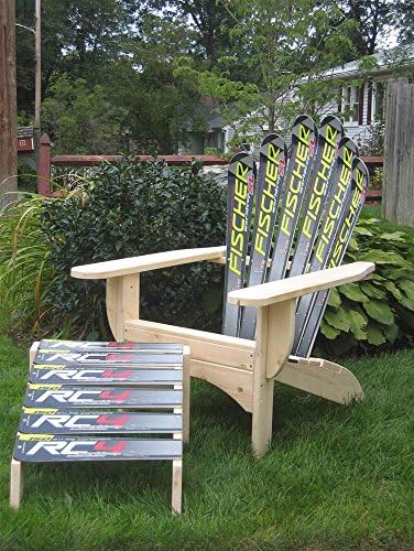 Snow Ski Adirondack Chair & Ottoman (Peace Glide)