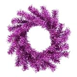 Pack of 12 Purple Artificial Tinsel Christmas Wreaths 6