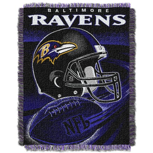 NFL Baltimore Ravens 48-Inch-by-60-Inch Jacquard Acrylic Throw