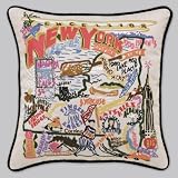 Catstudio Hand-Embroidered Pillow - New York