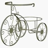 PANACEA PRODUCTS WHIMSICAL TRICYCLE PLANT STAND, ANTIQUE WILLOW FINISH