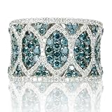 Effy Jewelers Bella Bleu® Blue Diamond & Diamond Ring in 14k White Gold 2.46 TCW.