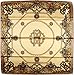 corciova Women's silk Like scarf for hair wrapping headwrap 35 x 35 inches Leopard Chain Gold