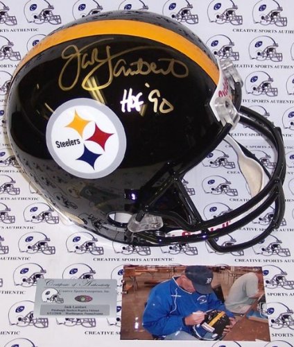 Jack Lambert Autographed/Hand Signed Pittsburgh Steelers Full Size Riddell Football Helmet
